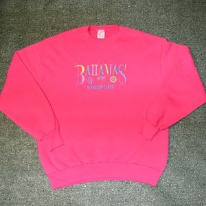 Vintage 1980s Embroidered Bahamas Freeport Crewneck Sweatshirt!